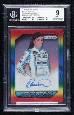 2016 Panini Prizm NASCAR - Driver Signatures - Rainbow Prizm #DP - Danica Patrick /24 [BGS 9 MINT]