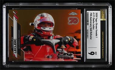 2020 Topps Chrome Formula 1 - [Base] - 70th Anniversary Gold Refractor #177 - F1 Racers - Charles Leclerc [CSG 9 Mint]