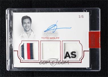 2020 Topps Dynasty Formula 1 - Single-Driver Autographed Triple Relics - Red #TRA-ITW - Toto Wolff /5 [Uncirculated]