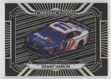 2021 Panini Chronicles - Obsidian - Electric Etch Yellow #59 - Cars - Denny Hamlin /10