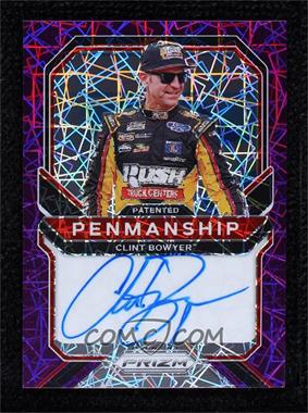 2021 Panini Prizm - Patented Penmanship - Purple Velocity Prizm #PP-CB - Clint Bowyer /99