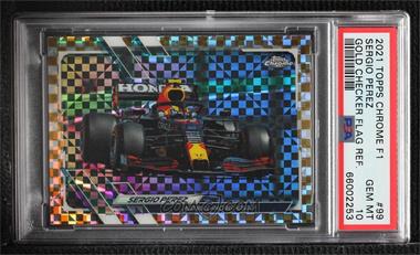 2021 Topps Chrome Formula 1 - [Base] - Gold Checker Flag Refractor #99 - F1 Cars - Sergio Perez /50 [PSA 10 GEM MT]