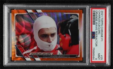 2021 Topps Chrome Formula 1 - [Base] - Orange Wave Refractor #25 - F1 Racers - Charles Leclerc /25 [PSA 9 MINT]