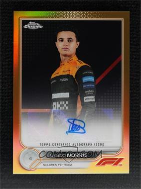 2022 Topps Chrome Formula 1 - Autographs - Gold Refractor #CAC-LN - Lando Norris /50