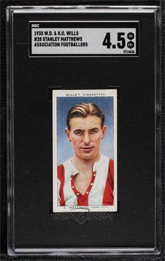 1939 Wills Association Footballers - Tobacco [Base] #34 - Stanley Matthews [SGC 4.5 VG/EX+]
