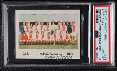 1970-71 Monty Gum Eredivisie Top-Voetballers - [Base] #228 - AFC Ajax [PSA 6 EX‑MT]