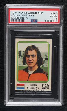 1974 Panini Figurine World Cup Munchen 74 Album Stickers - [Base] #243 - Johan Neeskens [PSA 2 GOOD]