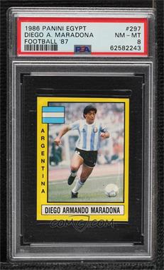 1986-87 Egypt Football '87 Stickers - [Base] #297 - Diego Maradona [PSA 8 NM‑MT]