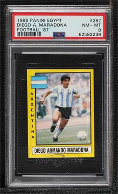 1986-87 Egypt Football '87 Stickers - [Base] #297 - Diego Maradona [PSA 8 NM‑MT]