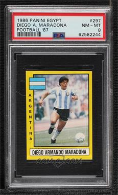 1986-87 Egypt Football '87 Stickers - [Base] #297 - Diego Maradona [PSA 8 NM‑MT]