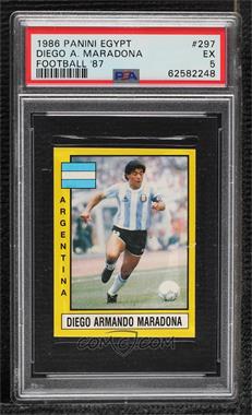 1986-87 Egypt Football '87 Stickers - [Base] #297 - Diego Maradona [PSA 5 EX]