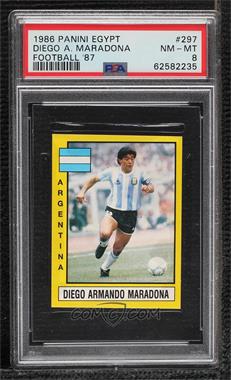 1986-87 Egypt Football '87 Stickers - [Base] #297 - Diego Maradona [PSA 8 NM‑MT]