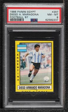 1986-87 Egypt Football '87 Stickers - [Base] #297 - Diego Maradona [PSA 8 NM‑MT]
