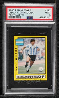 1986-87 Egypt Football '87 Stickers - [Base] #297 - Diego Maradona [PSA 9 MINT]