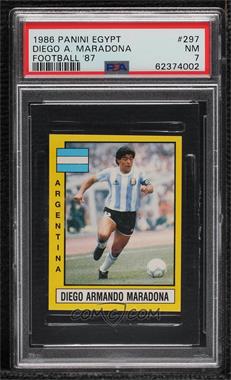 1986-87 Egypt Football '87 Stickers - [Base] #297 - Diego Maradona [PSA 7 NM]
