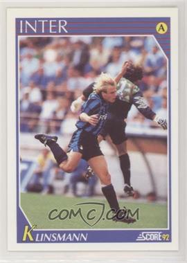 1991-92 Score Italian - [Base] #129 - Jurgen Klinsmann