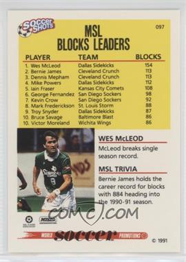 1991 Soccer Shots MSL - [Base] #097 - MSL Blocks Leaders