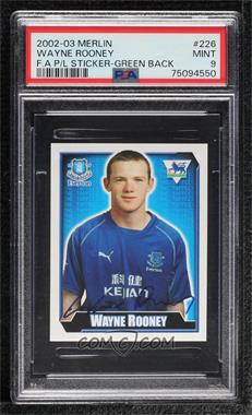 2003 Merlin's F.A. Premier League Stickers - [Base] - Green Back #226 - Wayne Rooney [PSA 9 MINT]