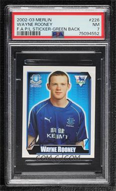2003 Merlin's F.A. Premier League Stickers - [Base] - Green Back #226 - Wayne Rooney [PSA 7 NM]