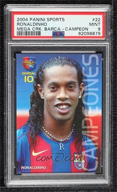 2004-05 Panini Megacracks Barca Campeon - [Base] - Spanish #22 - Ronaldinho [PSA 9 MINT]
