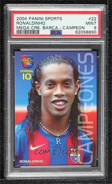 2004-05 Panini Megacracks Barca Campeon - [Base] - Spanish #22 - Ronaldinho [PSA 9 MINT]