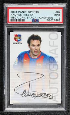 2004-05 Panini Megacracks Barca Campeon - [Base] - Spanish #87 - Autografo - Iniesta [PSA 9 MINT]