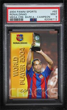 2004-05 Panini Megacracks Barca Campeon - [Base] - Spanish #92 - Cracks - Ronaldinho [PSA 9 MINT]