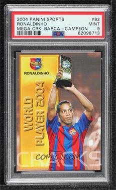 2004-05 Panini Megacracks Barca Campeon - [Base] - Spanish #92 - Cracks - Ronaldinho [PSA 9 MINT]