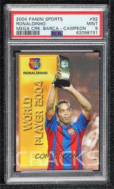 2004-05 Panini Megacracks Barca Campeon - [Base] - Spanish #92 - Cracks - Ronaldinho [PSA 9 MINT]