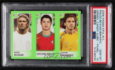 2006 Panini Candy World Cup Stickers - [Base] #88-176-49 - David Beckham, Cristiano Ronaldo, Zlatan Ibrahimovic [PSA 10 GEM MT]