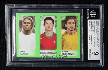 2006 Panini Candy World Cup Stickers - [Base] #88-176-49 - David Beckham, Cristiano Ronaldo, Zlatan Ibrahimovic [BGS 9 MINT]
