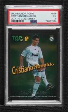 2009-10 Mundicromo Official Quiz Game Collection La Liga - [Base] #596.3 - Top 2010 - Cristiano Ronaldo (Green) [PSA 5 EX]