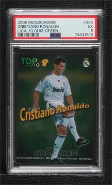 2009-10 Mundicromo Official Quiz Game Collection La Liga - [Base] #596.3 - Top 2010 - Cristiano Ronaldo (Green) [PSA 5 EX]