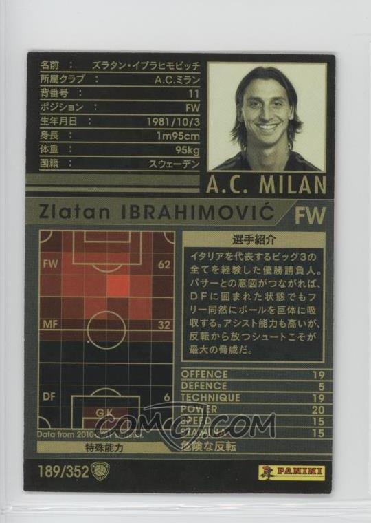 10 11 Panini Wccf Intercontinental Clubs Base 1 352 Zlatan Ibrahimovic 10 11 Panini Wccf Intercontinental Clubs Base 1 352 Zlatan Ibrahimovic