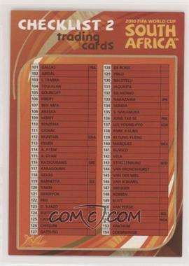 2010 Panini FIFA World Cup South Africa - [Base] #198 - Checklist - Cards 101-198