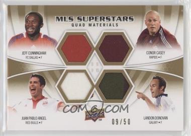 2010 Upper Deck - MLS Superstars Quad Materials #CCAD - Jeff Cunningham, Conor Casey, Juan Pablo Angel, Landon Donovan /50