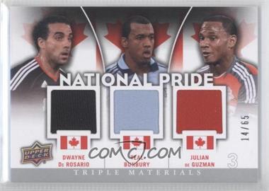 2012 Upper Deck MLS - National Pride Triple Materials #NP-CAN - Julian de Guzman, Dwayne DeRosario, Teal Bunbury /65