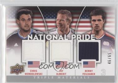 2012 Upper Deck MLS - National Pride Triple Materials #NP-USA4 - Jay Demerit, Chris Wondolowski, Benny Feilhaber /65