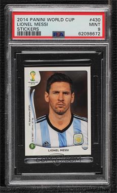 2014 Panini FIFA World Cup Brazil Album Stickers - [Base] #430 - Lionel Messi [PSA 9 MINT]