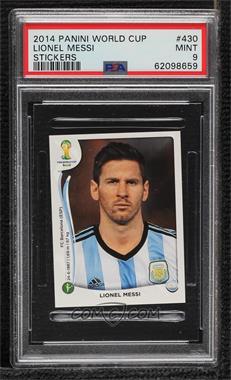 2014 Panini FIFA World Cup Brazil Album Stickers - [Base] #430 - Lionel Messi [PSA 9 MINT]