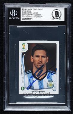 2014 Panini FIFA World Cup Brazil Album Stickers - [Base] #430 - Lionel Messi [BAS BGS Authentic]