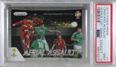 2014 Panini Prizm World Cup - Aerial Assault #1 - Cristiano Ronaldo [PSA 9 MINT]