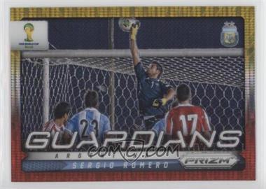 2014 Panini Prizm World Cup - Guardians - Yellow & Red Pulsar Prizm #2 - Sergio Romero