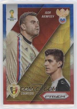 2014 Panini Prizm World Cup - Matchups - Blue & Red Wave Prizm #18 - Thibaut Courtois vs Igor Akinfeev