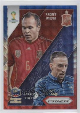 2014 Panini Prizm World Cup - Matchups - Blue & Red Wave Prizm #24 - Franck Ribery vs Andres Iniesta