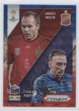 2014 Panini Prizm World Cup - Matchups - Blue & Red Wave Prizm #24 - Franck Ribery vs Andres Iniesta