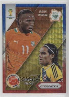 2014 Panini Prizm World Cup - Matchups - Blue & Red Wave Prizm #5 - Radamel Falcao vs Didier Drogba