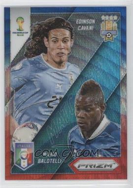 2014 Panini Prizm World Cup - Matchups - Blue & Red Wave Prizm #7 - Mario Balotelli vs Edinson Cavani