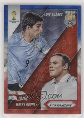 2014 Panini Prizm World Cup - Matchups - Blue & Red Wave Prizm #9 - Wayne Rooney vs Luis Suarez