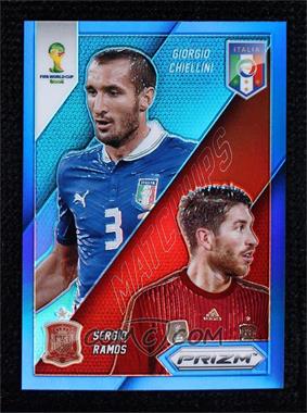 2014 Panini Prizm World Cup - Matchups - Blue Prizm #22 - Sergio Ramos vs Giorgio Chiellini /199